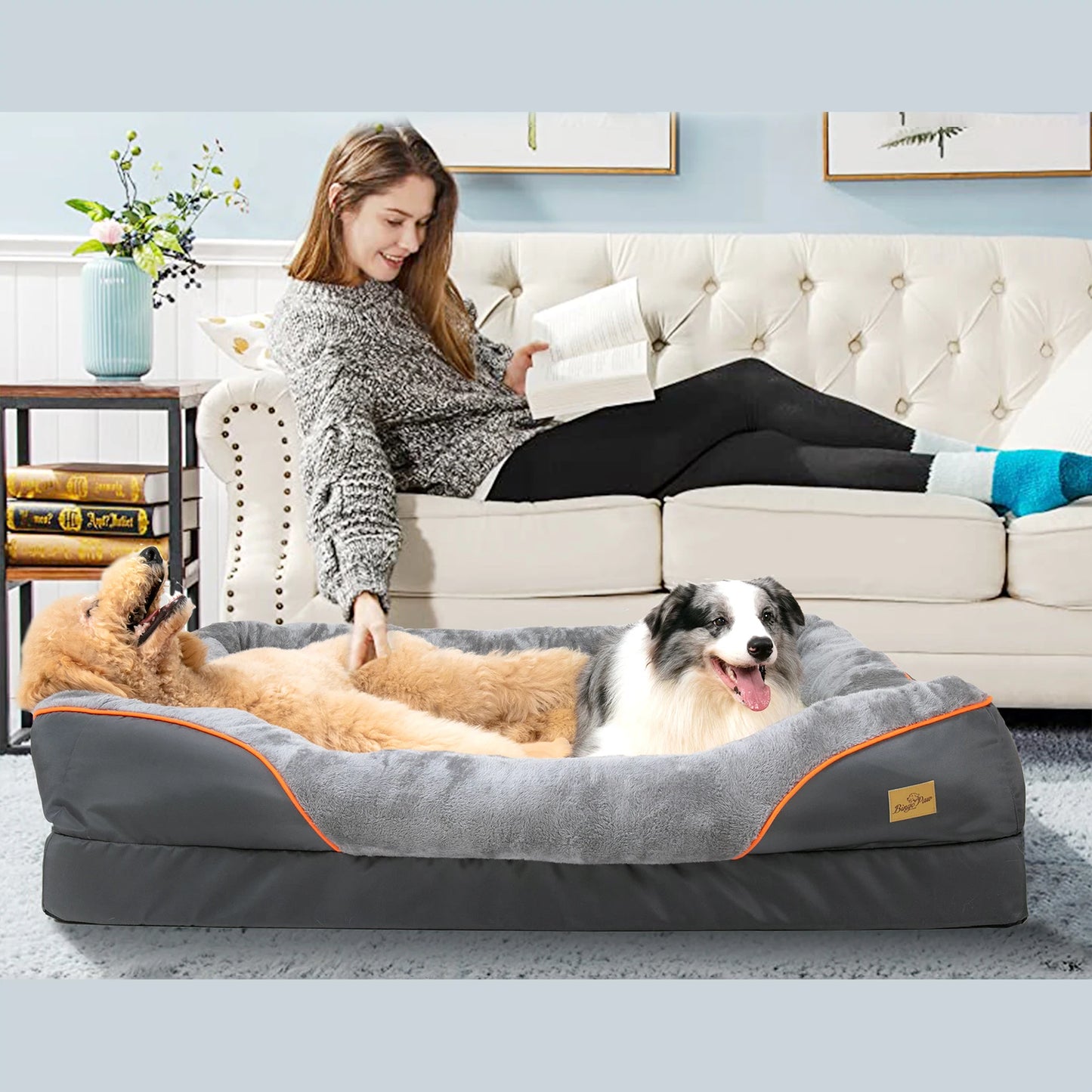 BINGOPAW Dog Bed With Anti Allergy Removable Washable Cover