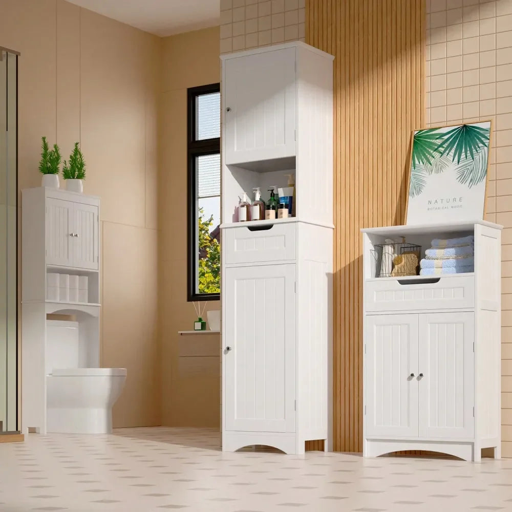 XMSJ Freestanding Bathroom Storage Cabinet Linen Tower