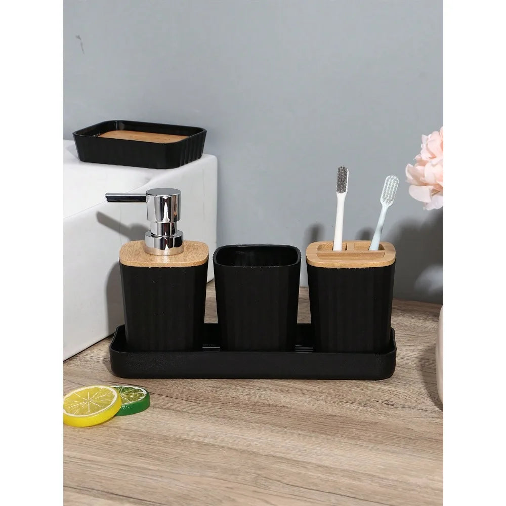 Bathroom Accessories Set With Shower Dispenser And Toilet Brush