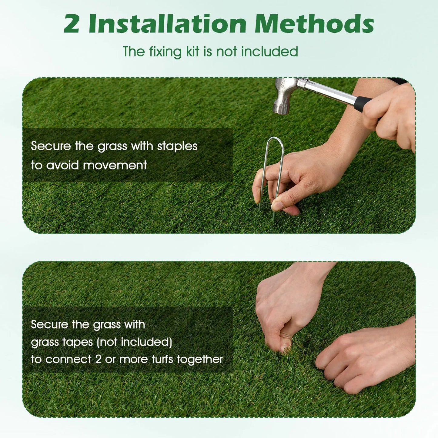 LIFEZEAL Artificial Grass Turf With Drainage Holes And Nonslip Bottom