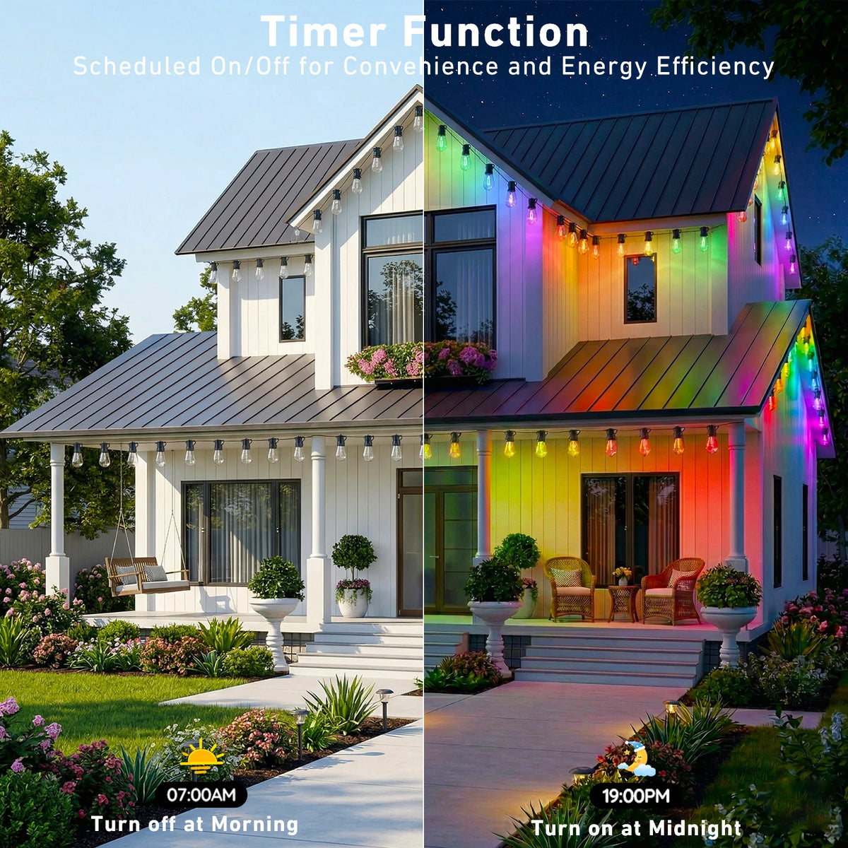 RGB IC Outdoor String Lights Waterproof DreamColor LED Patio Lights