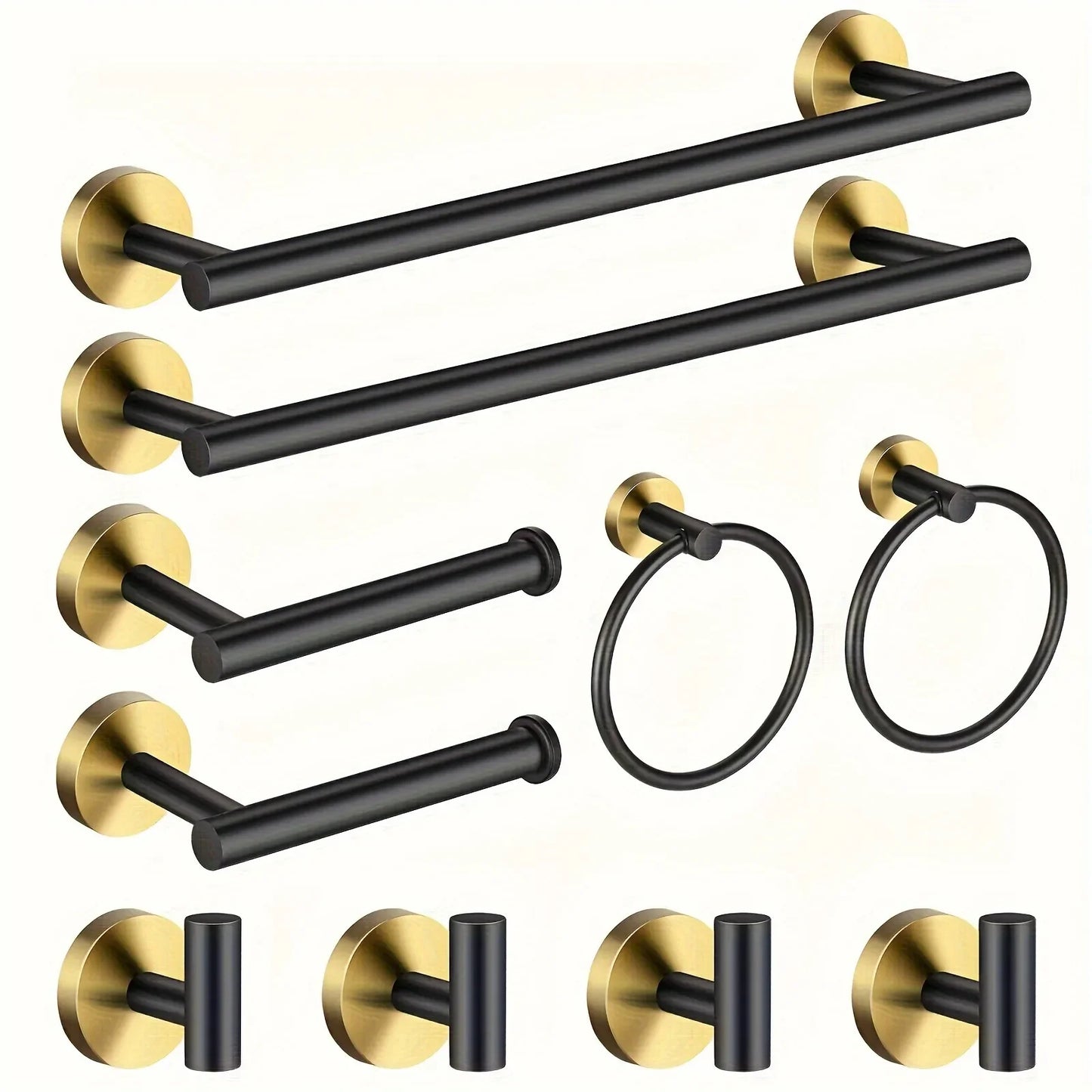 Stainless Steel Bathroom Hardware Set Includes Towel Bar And Ring