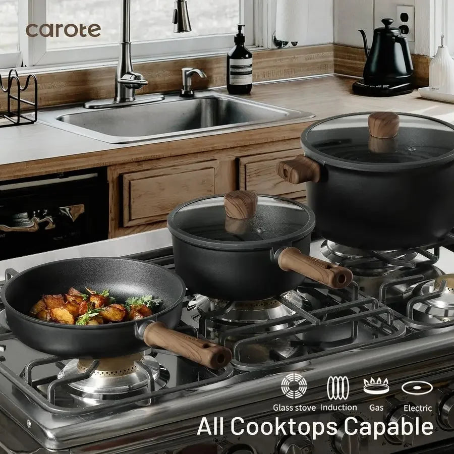 Titanium Nonstick Cookware Set For Induction Cooking