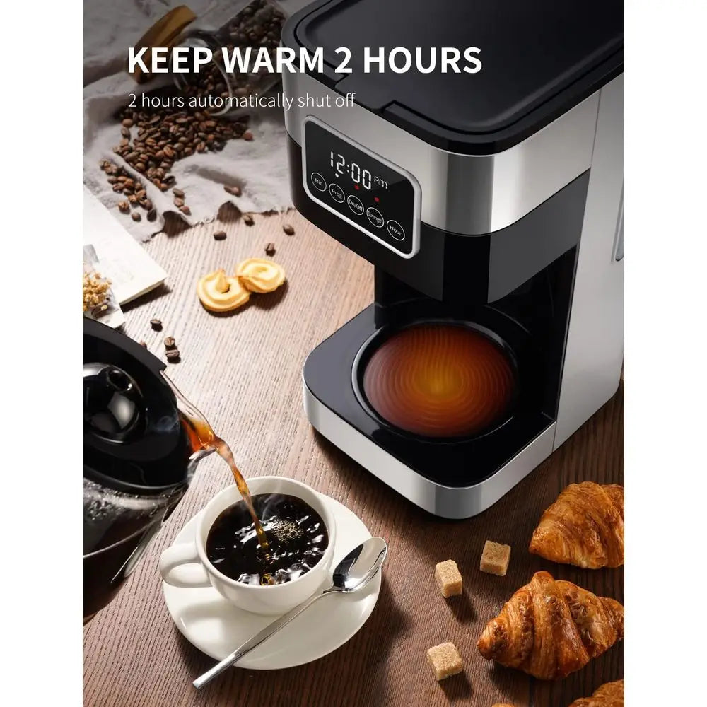 Programmable Drip Coffee Maker With Permanent Filter And Automatic Shutoff