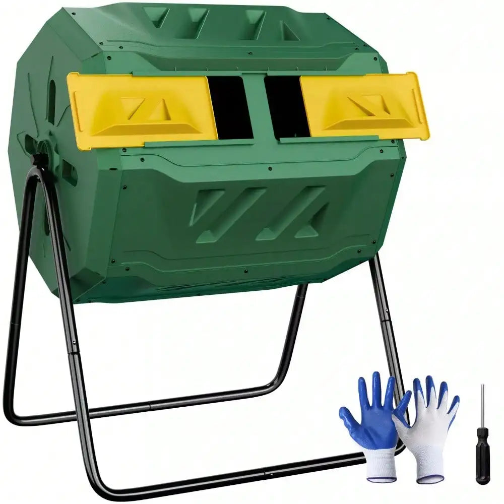 Composting Tumbler Dual Rotating Outdoor Garden Bin