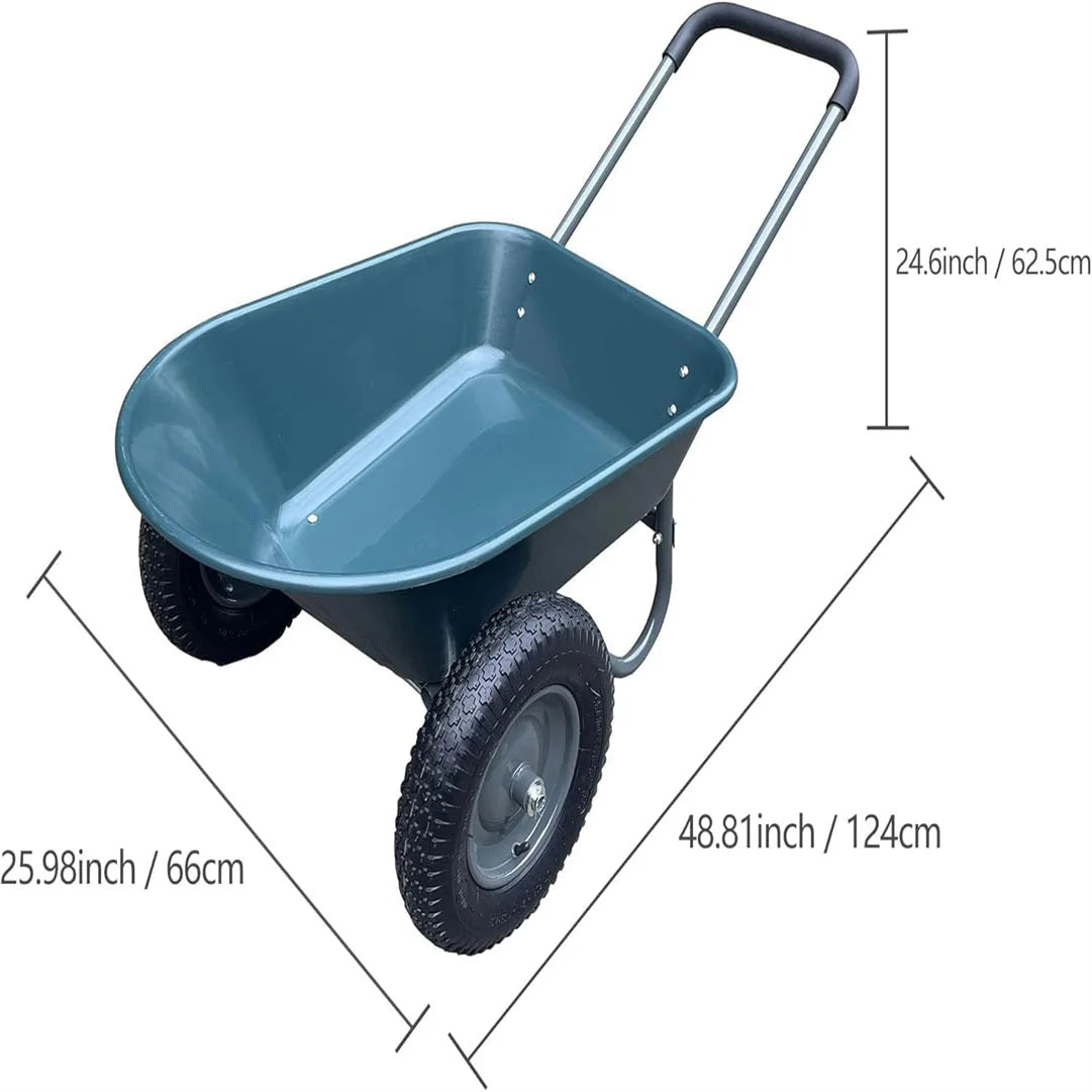 HiMISS Garden Cart Heavy Duty Utility Wheelbarrow with Stand