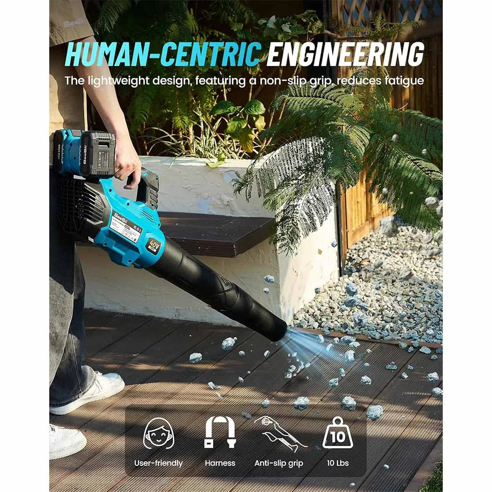 SeeSii 40V Brushless Turbo Cordless Leaf Blower 680CFM 20000RPM