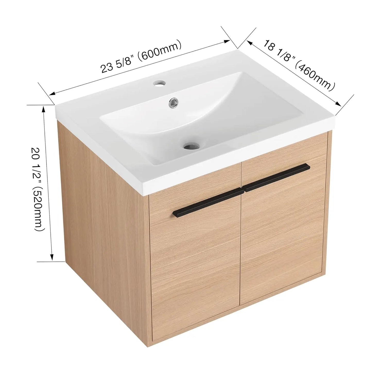 Floating Bathroom Vanity With Sink Wall Mounted Premium Plywood Construction
