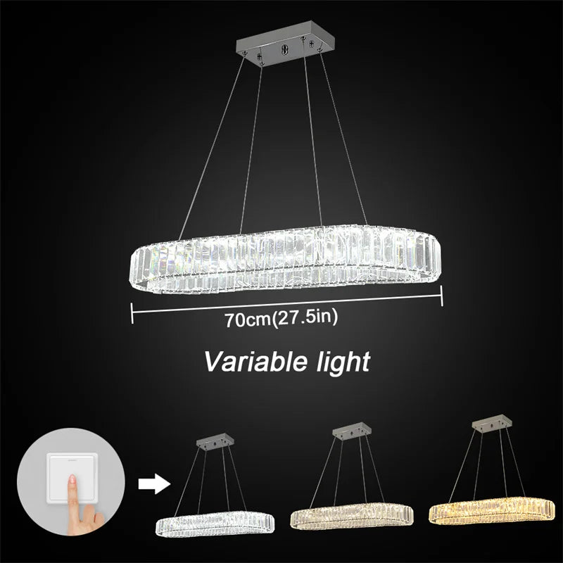 GreeLustr Modern Crystal LED Chandelier Pendant Ceiling Light