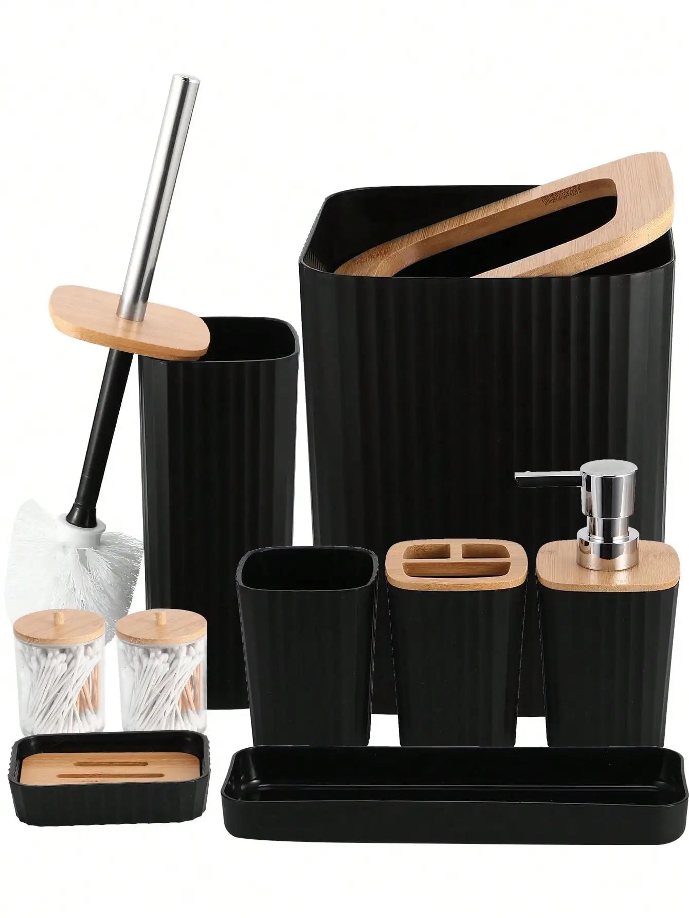 Bathroom Accessories Set With Shower Dispenser And Toilet Brush