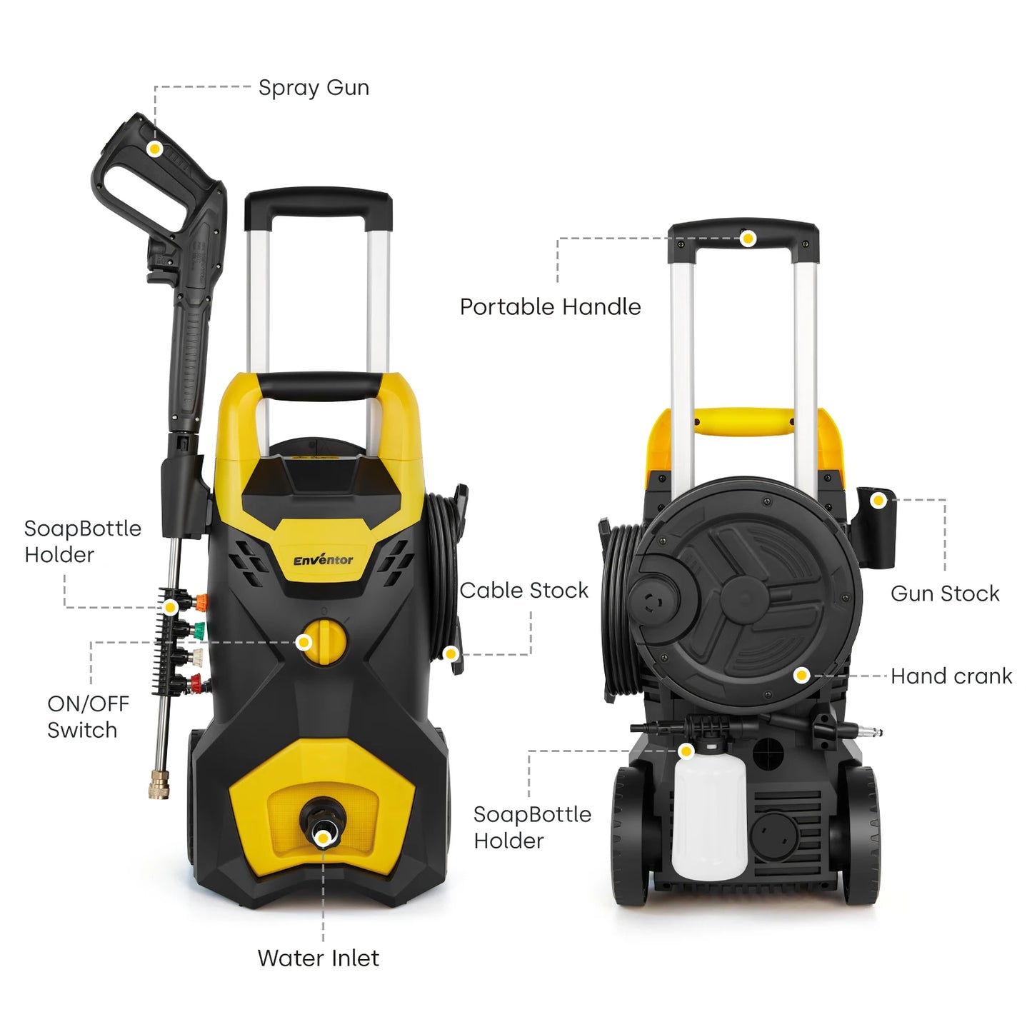 Enventor 135 Bar Portable Electric High Pressure Washer