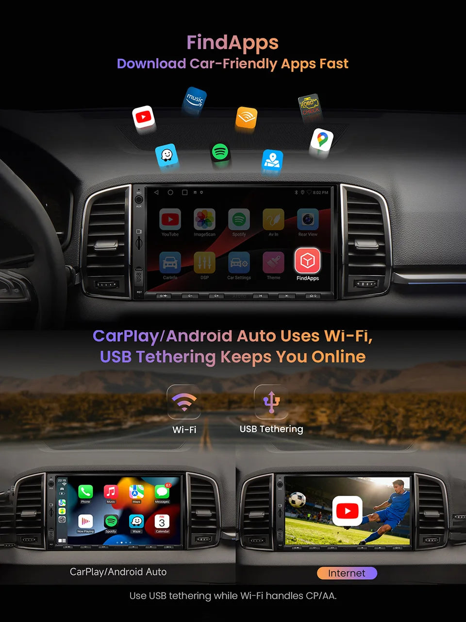 ATOTO Android Car Stereo With CarPlay Navigation And Multimedia