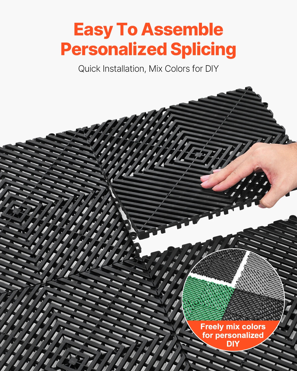 Interlocking Drainage Mat For Floor And Shower Non-Slip PVC