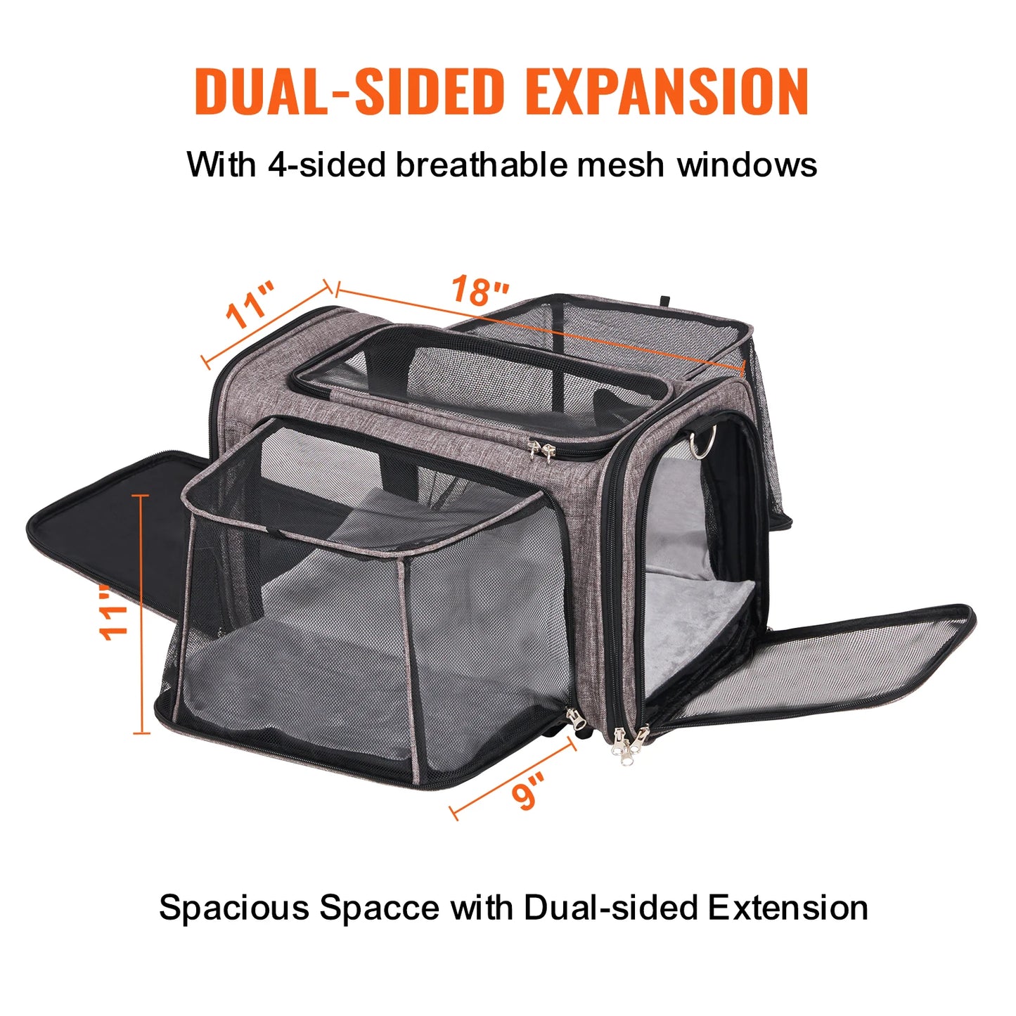 Pet Carrier Backpack With Telescopic Handle For Travel