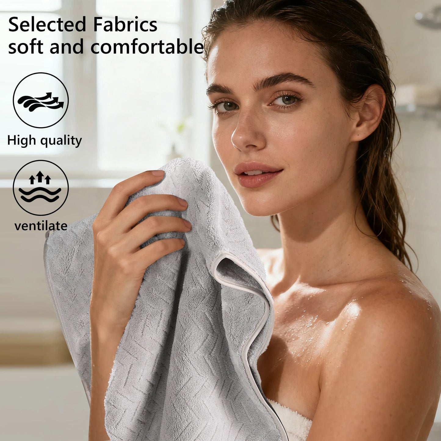 Luxury Microfiber Towel Set Quick Dry Highly Absorbent For Bathroom