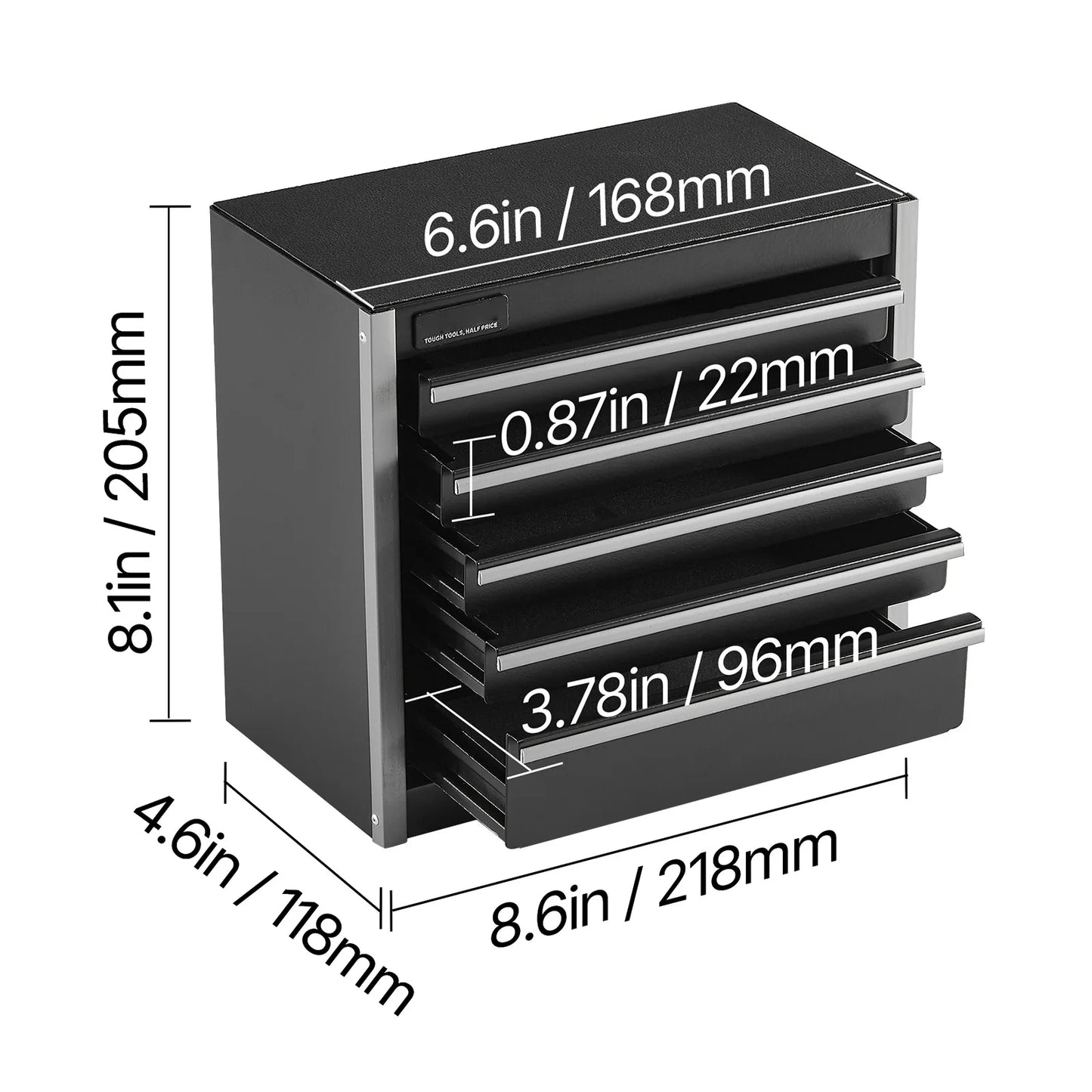 SucceBuy Portable Metal Tool Box Five Drawer Storage System