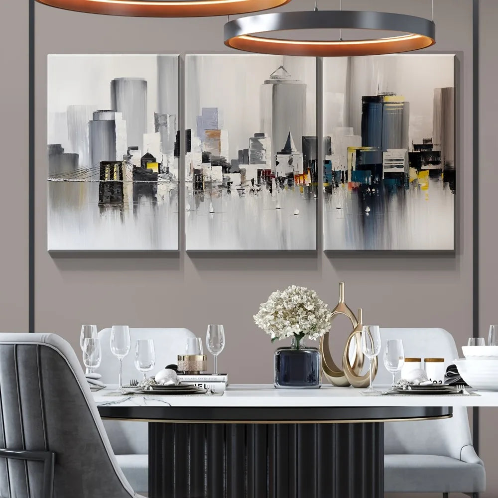 Oil Wall Art Modern New York Cityscape Brooklyn Bridge