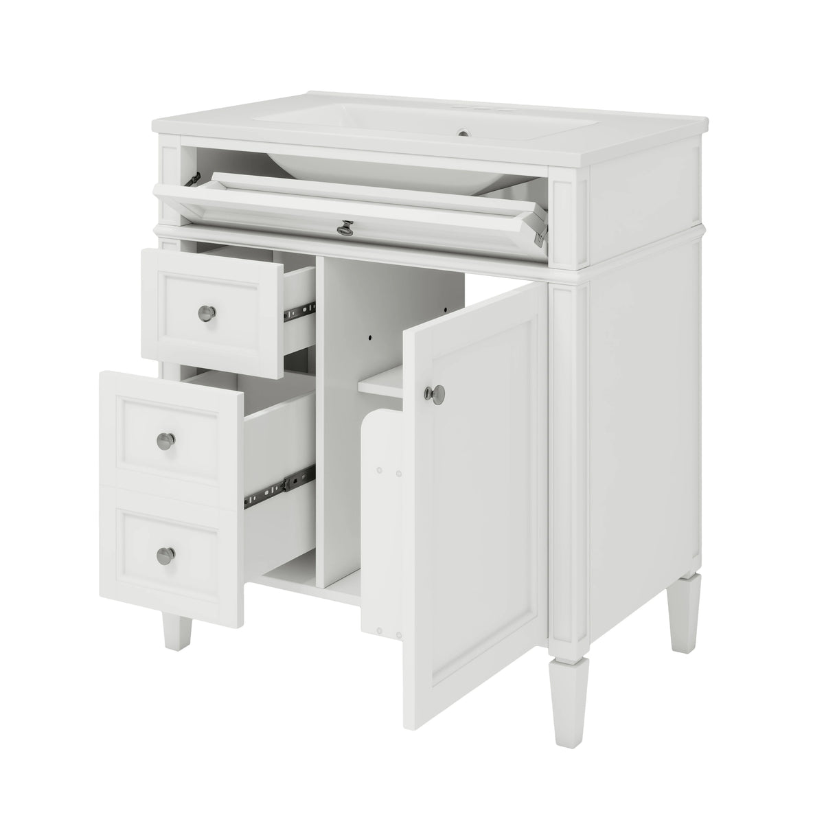 Modern Bathroom Vanity With Sink Freestanding Cabinet With Drawers