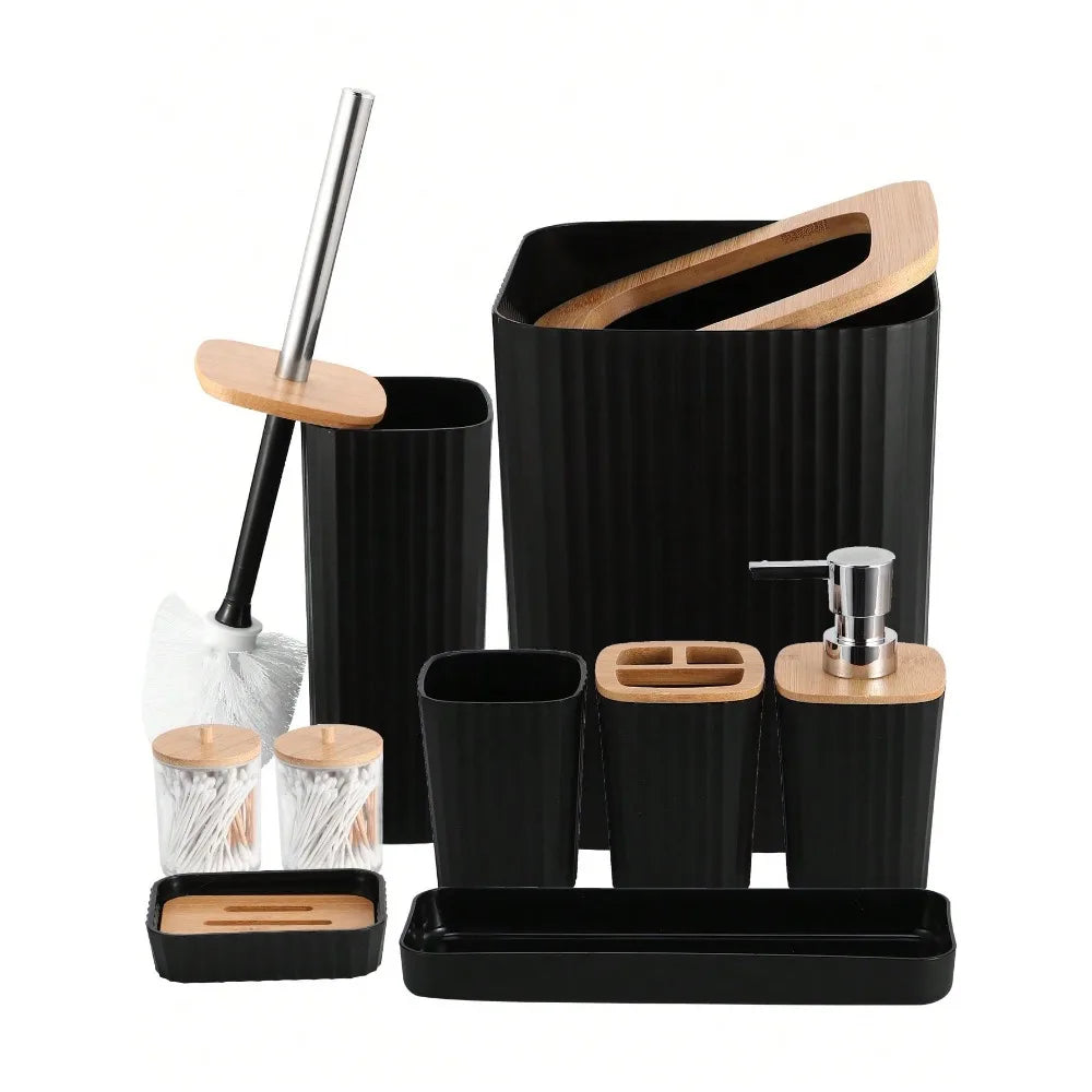 Bathroom Accessories Set With Shower Dispenser And Toilet Brush