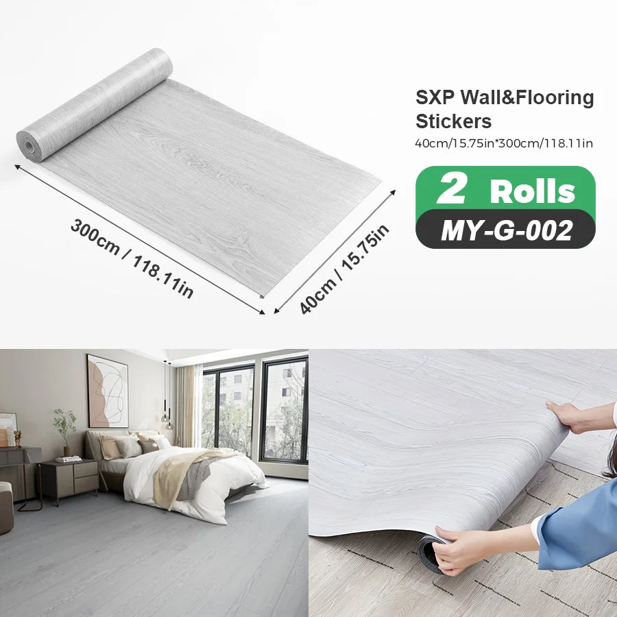 Self-Adhesive Wall and Floor Sticker Wood Grain Marble Design Wallpaper