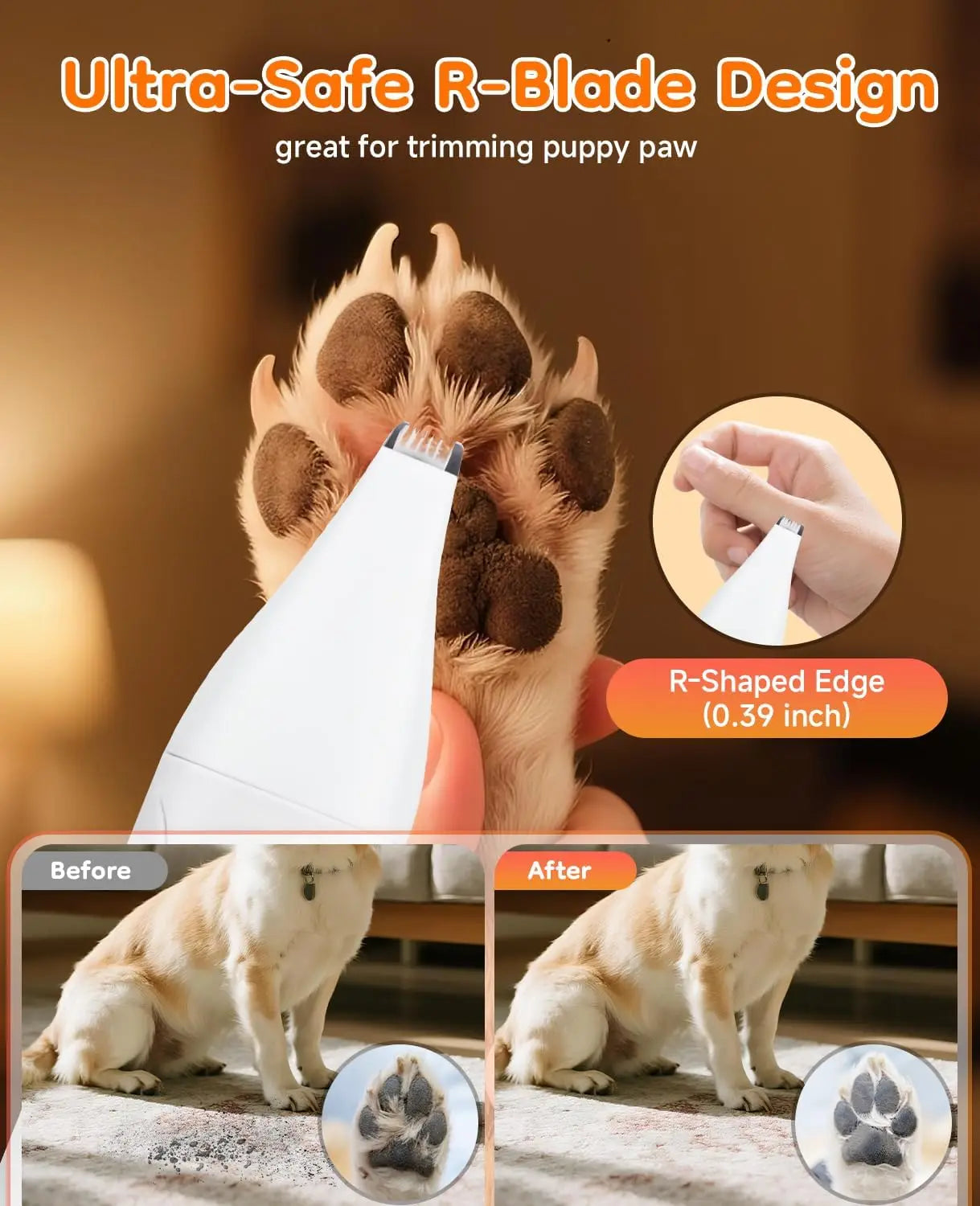 Dog Trimmer for Paws Quiet Nail Grinder Grooming Kit