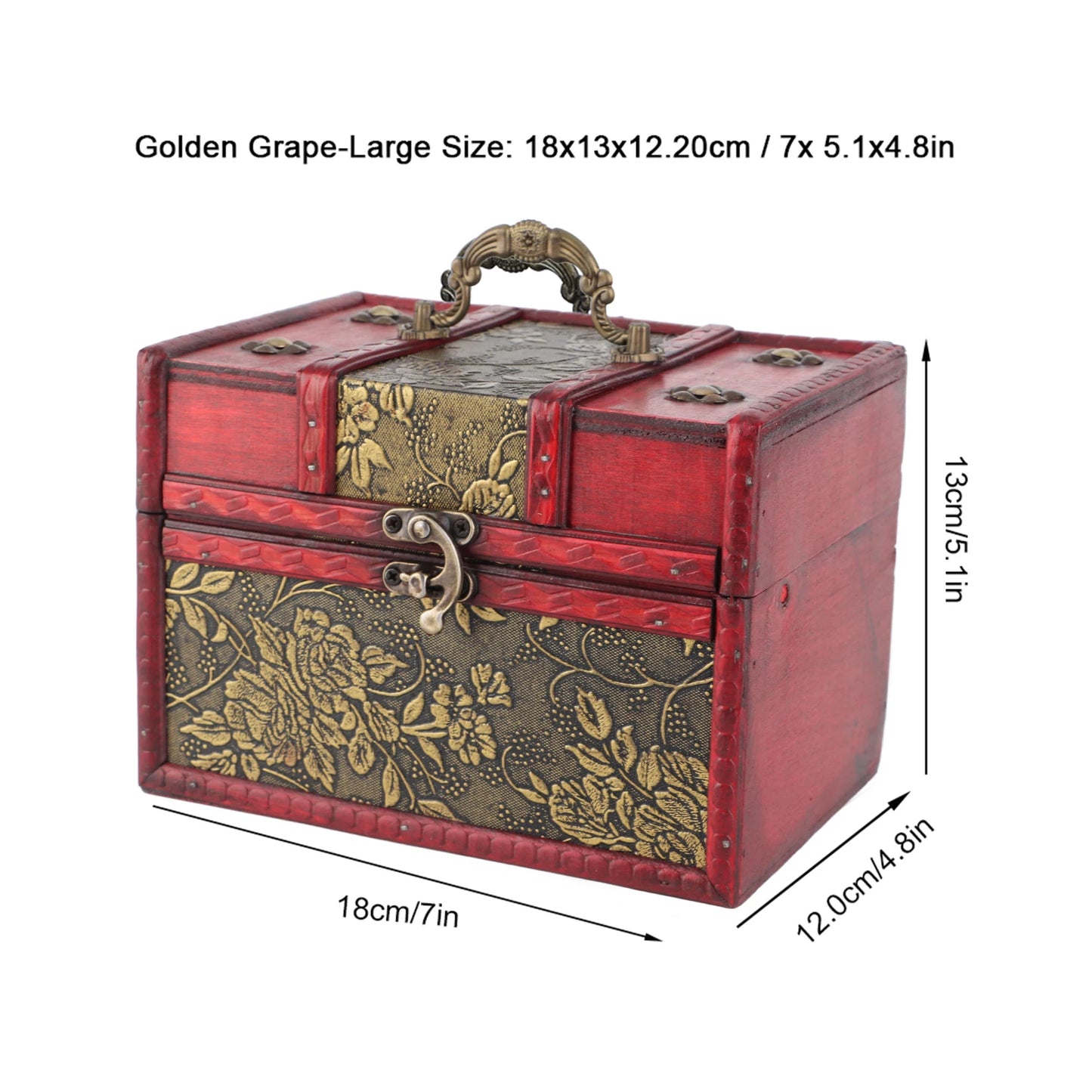 Wooden Jewelry Box Organizer Case With Faux Leather Interior