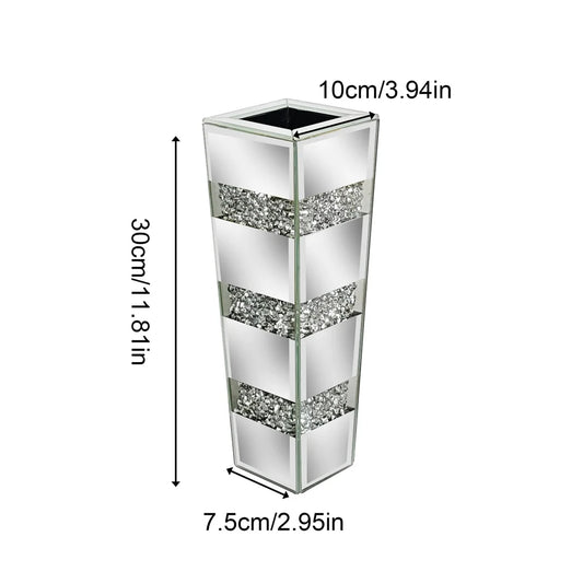 Modern Floor Vase With Crystal Mirrored Finish And Elegant Design