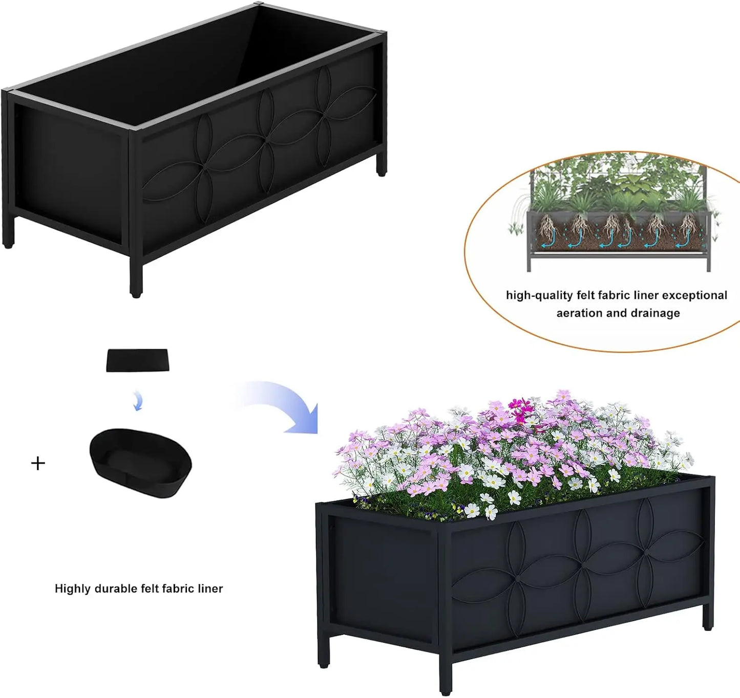 Sturdy Raised Garden Bed With Fabric Liners For Vegetables