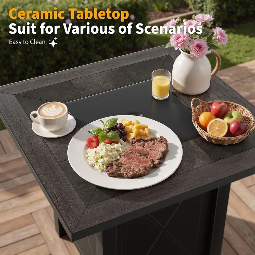 Premium Ceramic Tabletop Propane Fire Pit 50,000 BTU