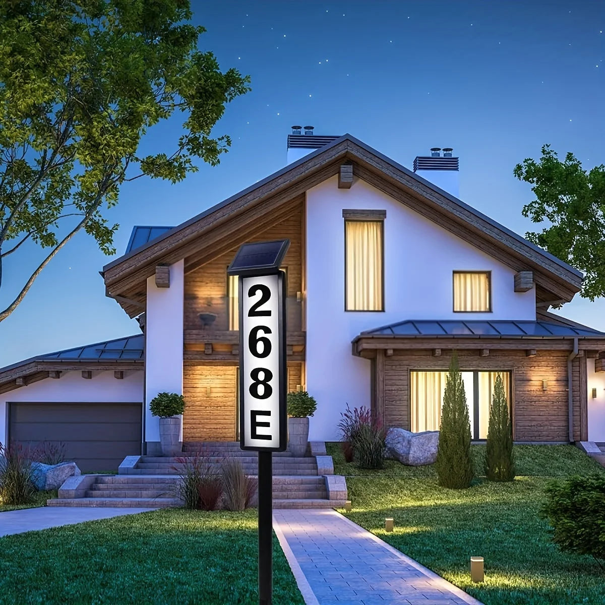 Solar Powered Outdoor Door Sign Lawn Lights Automatic Night Illumination