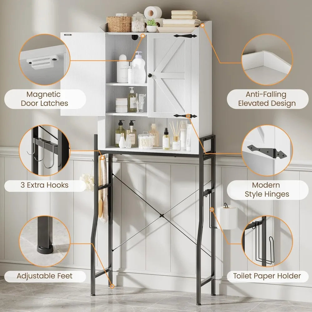 Over Toilet Storage Cabinet With Metal Stand