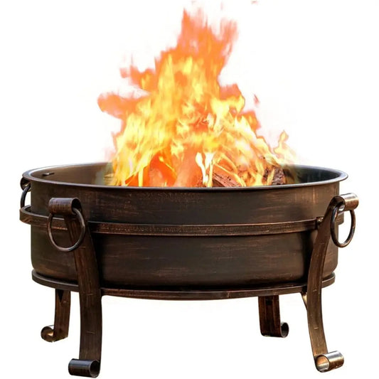 Outdoor 3 In 1 Wood Burning Fire Pit Grill Table With Cover And Poker
