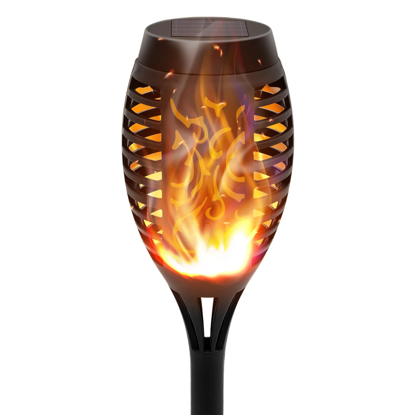 Solar Flickering Flame LED Lights Outdoor Pathway Garden Torch
