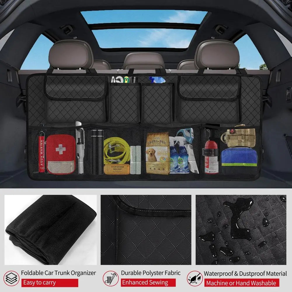 Universal Car Trunk Organizer With Hanging Backseat Storage Pockets