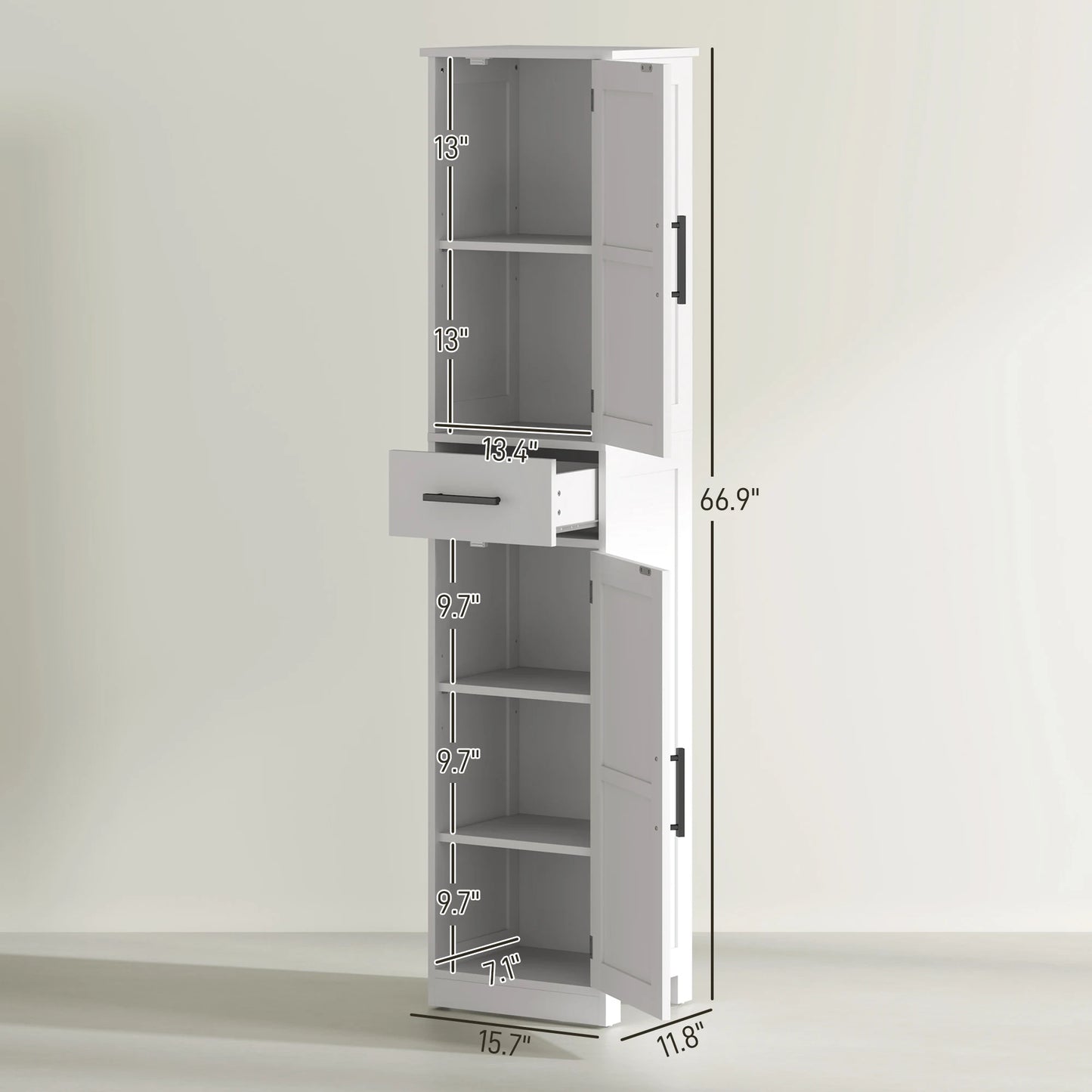 HOMCOM Farmhouse Bathroom Storage Cabinet With Drawer Barn Doors