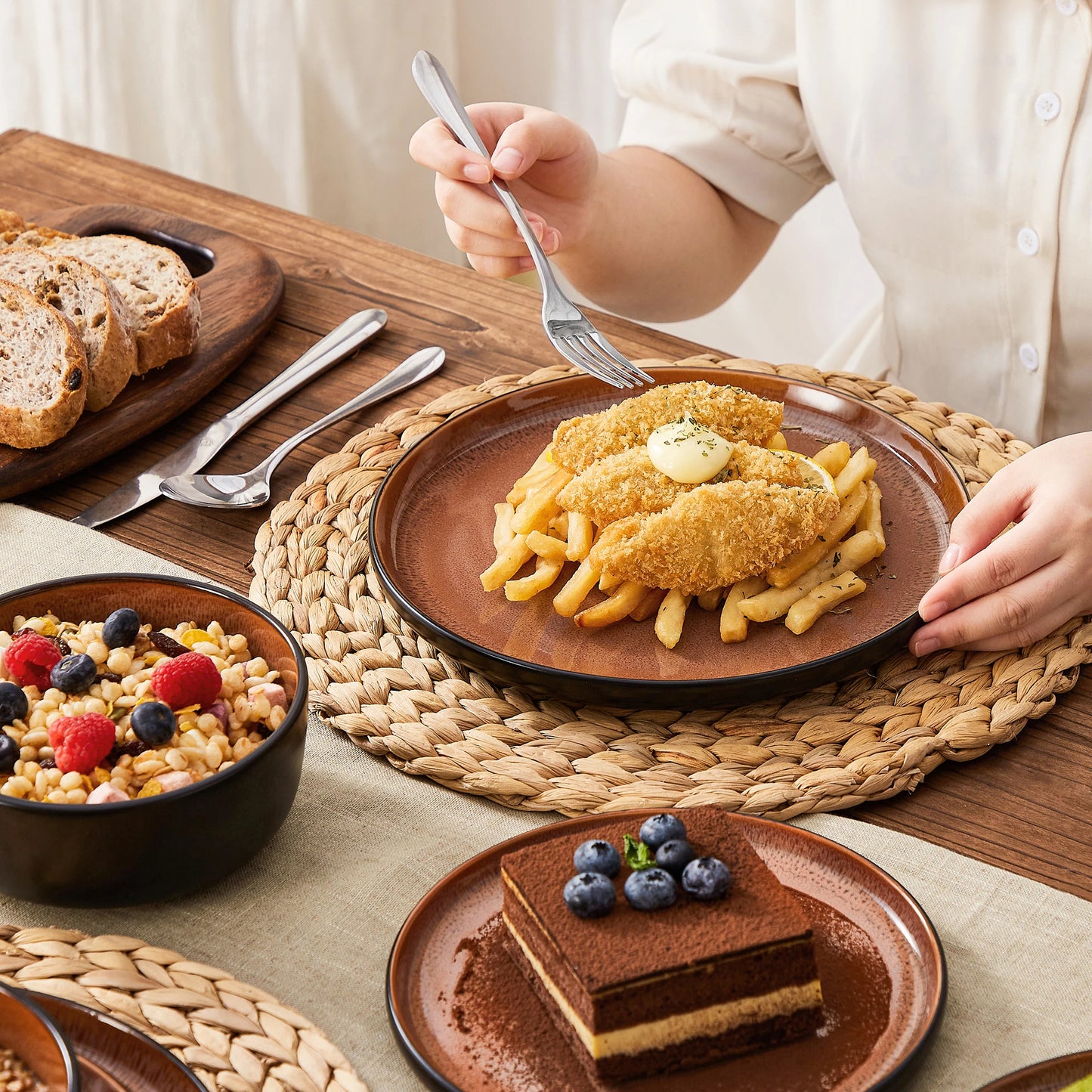 MALACASA Ceramic Dinnerware Set Stoneware Collection