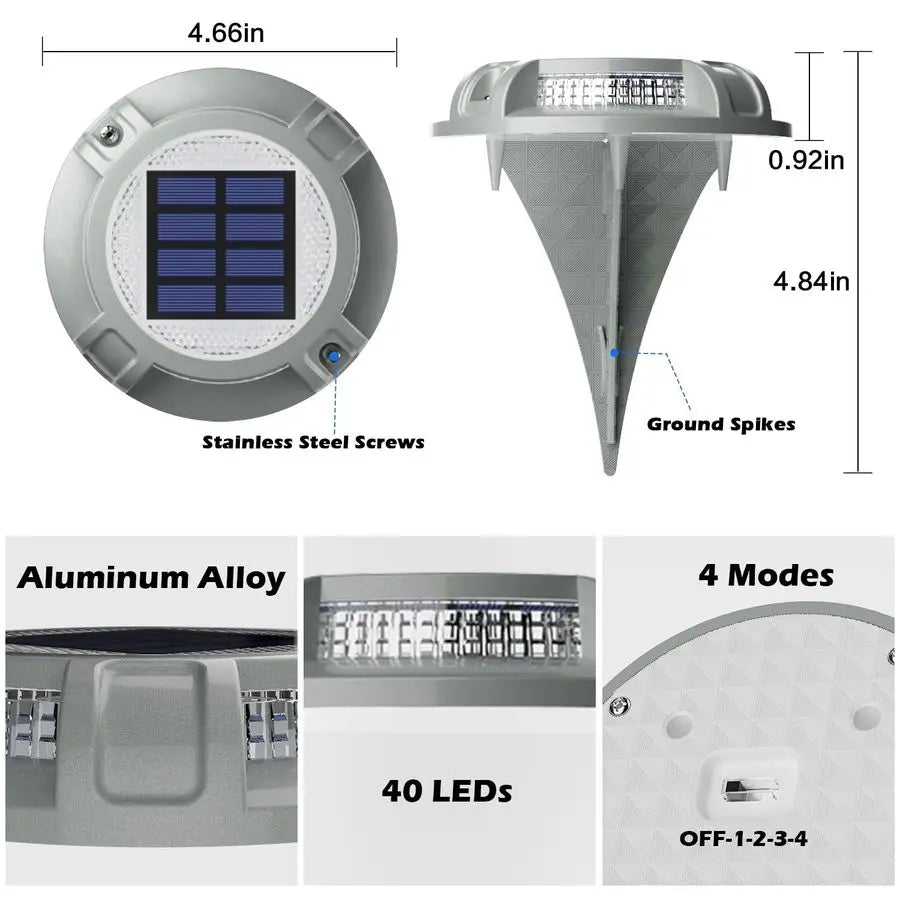 Solar Driveway Lights With LEDs For Pathway Markers