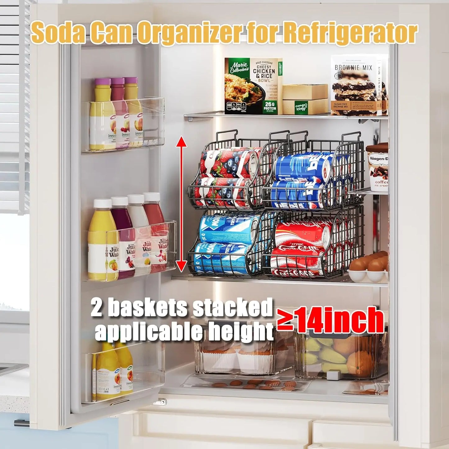 Stackable Can Organizer Rack for Pantry and Fridge