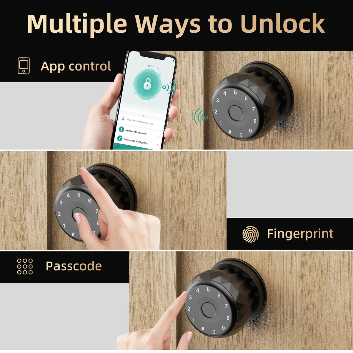 Viladepot Smart Fingerprint Door Lock With Bluetooth App Control