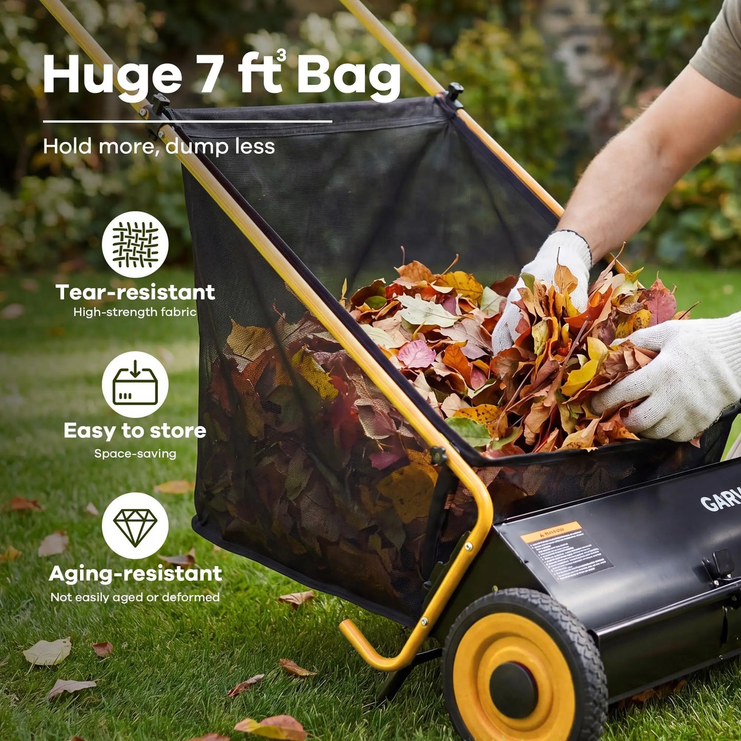 HiMISS Push Lawn Sweeper 26 Inch With Hopper Bag