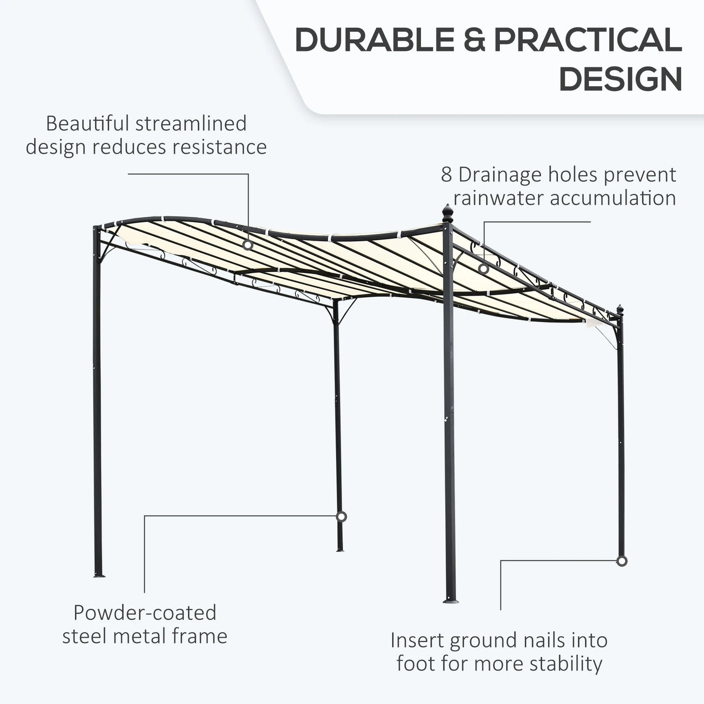 Steel Outdoor Pergola Gazebo For Patio Garden And Deck
