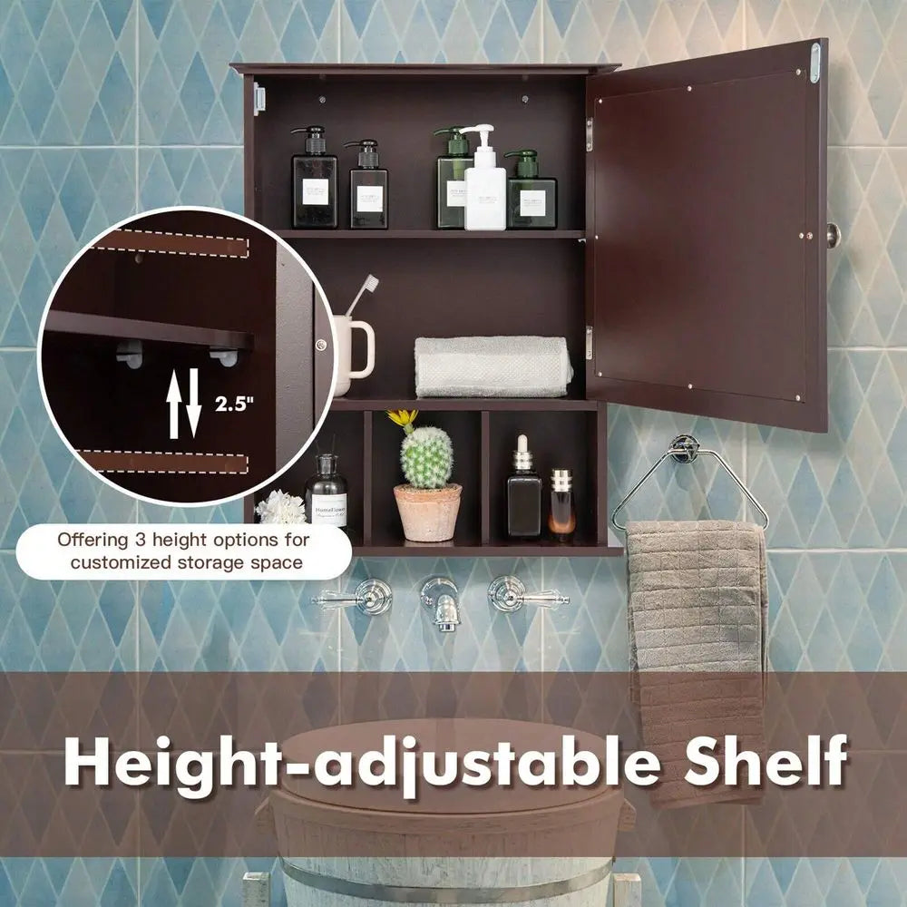 XMSJ Mirrored Medicine Cabinet Wall Mounted With Adjustable Shelf