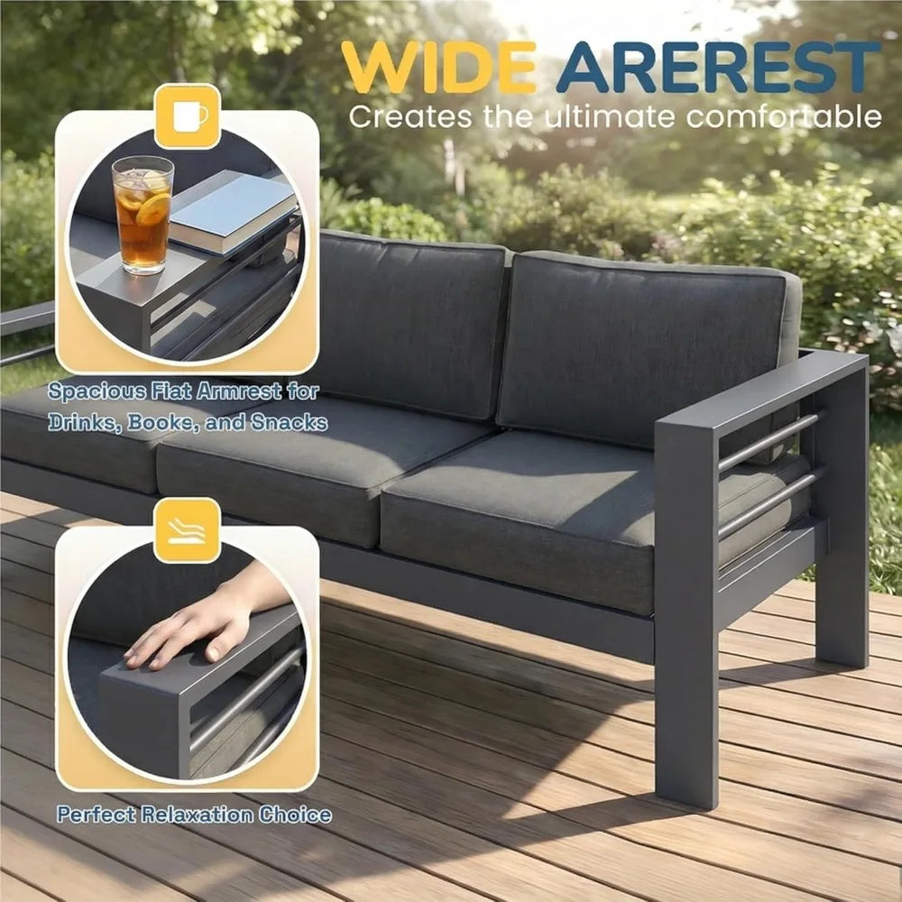 XIAOLANG Aluminum Patio Furniture Set for All Weather