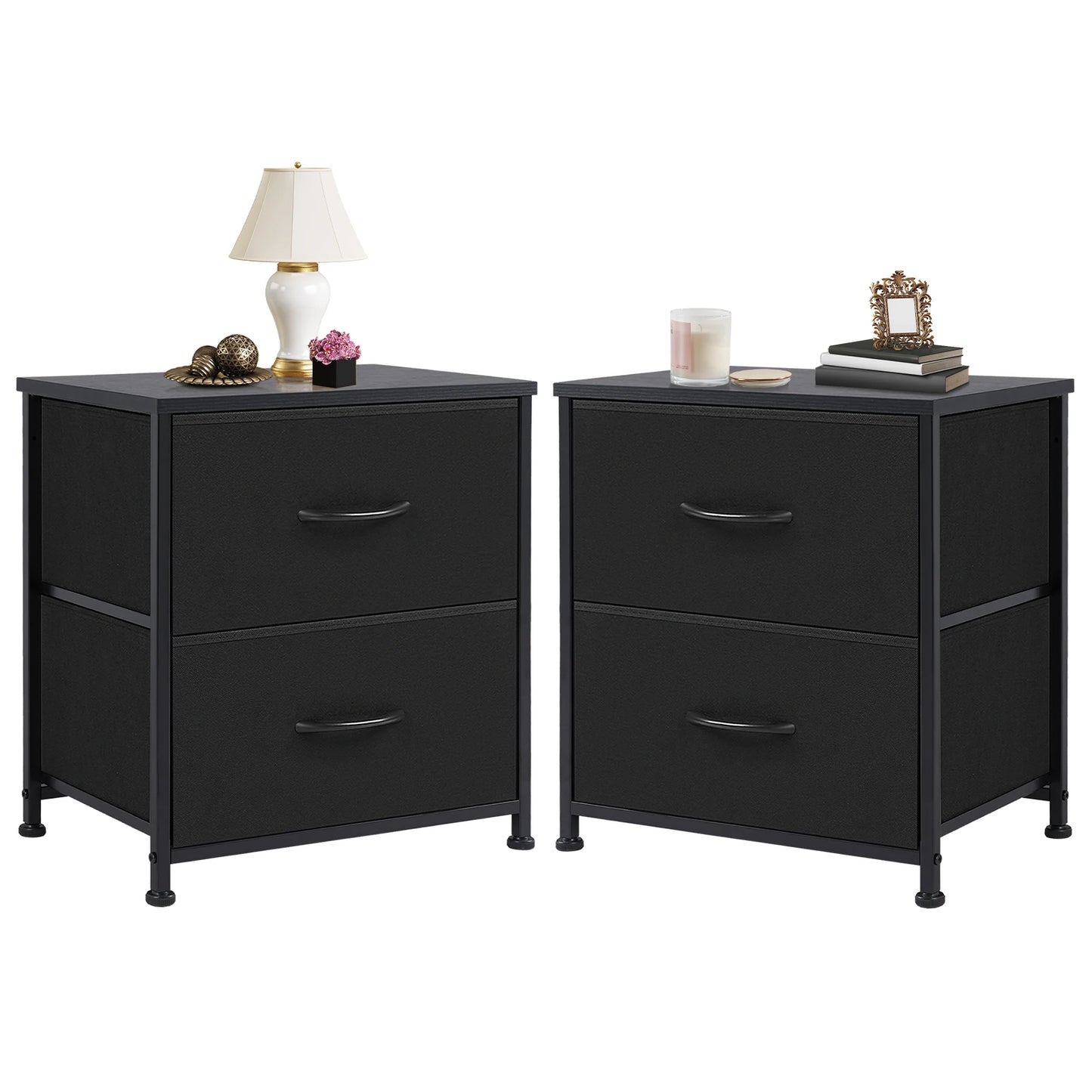 JHK Modern Nightstand With Storage Drawers Bedroom Furniture