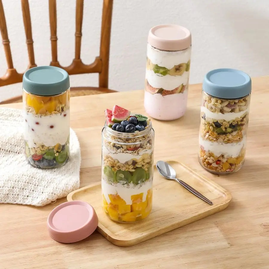 Glass Storage Jars With Airtight Lids 6 Pack Containers