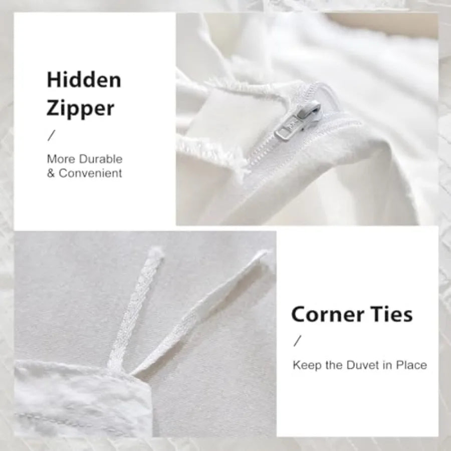 Boho Duvet Cover Set With Zipper Closure Ultra Soft Microfiber