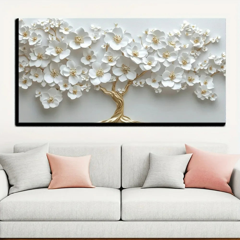 Nordic Flower Oil Painting on Canvas Modern Art Deco