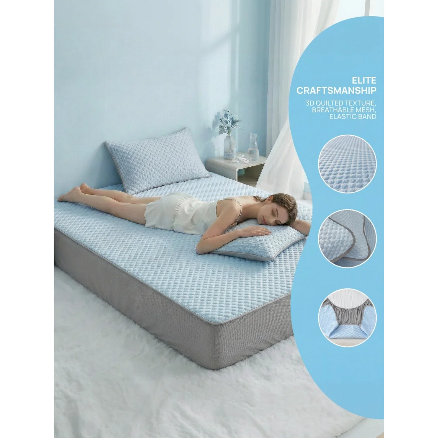 Waterproof Fitted Sheet Mattress Protector Set With Pillowcases