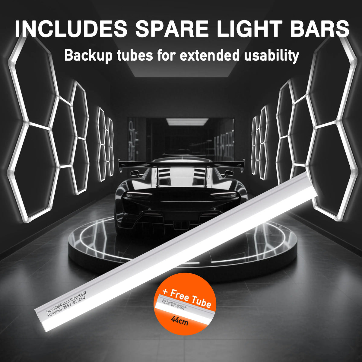 LED Hexagon Garage Ceiling Light For Auto Detailing Workshops
