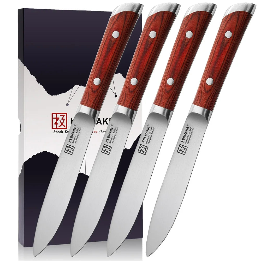 4 Piece Steak Knife Set Stainless Steel Ultra Sharp Tableware